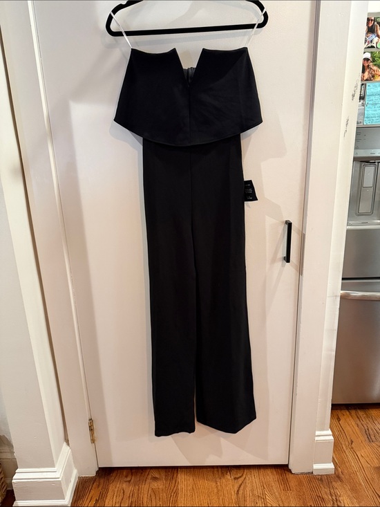 Lulus Pants - Lulus Strapless Black Wide-Leg Jumpsuit